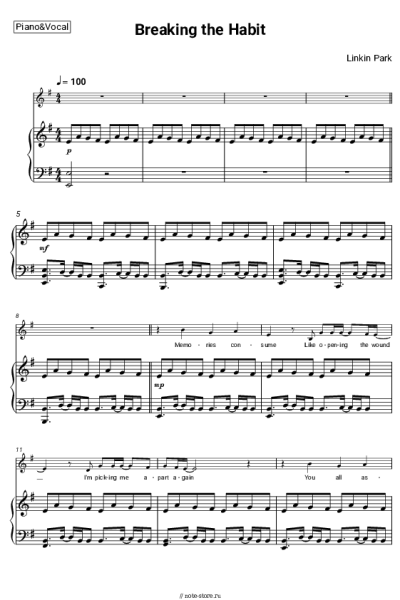 Ноты, аккорды Linkin Park - Breaking the Habit