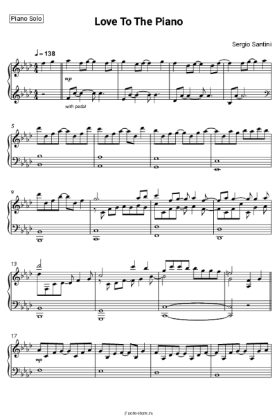 Ноты, аккорды Sergio Santini - Love To The Piano
