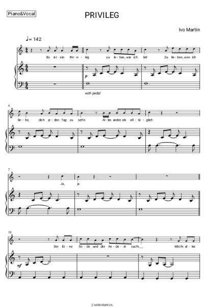 Ноты, аккорды Ivo Martin - PRIVILEG