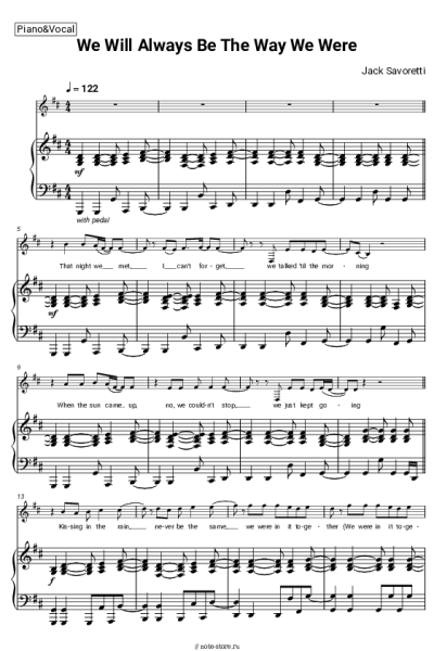 Ноты, аккорды Jack Savoretti - We Will Always Be The Way We Were