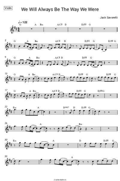 Ноты, аккорды Jack Savoretti - We Will Always Be The Way We Were
