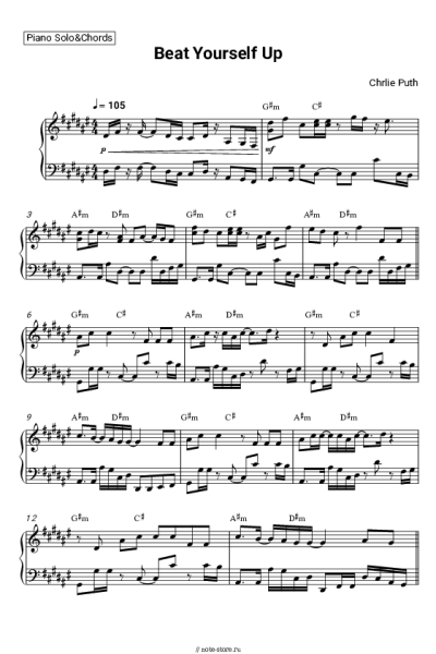 Ноты, аккорды Charlie Puth - Beat Yourself Up