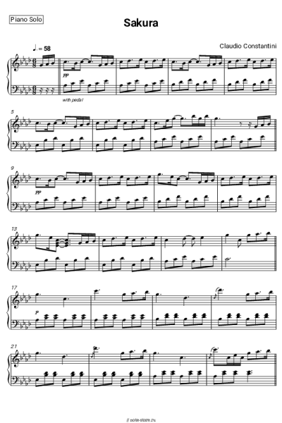 Ноты, аккорды Claudio Constantini - Sakura