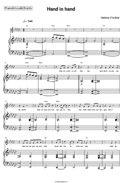 Ноты, аккорды Helene Fischer - Hand in Hand