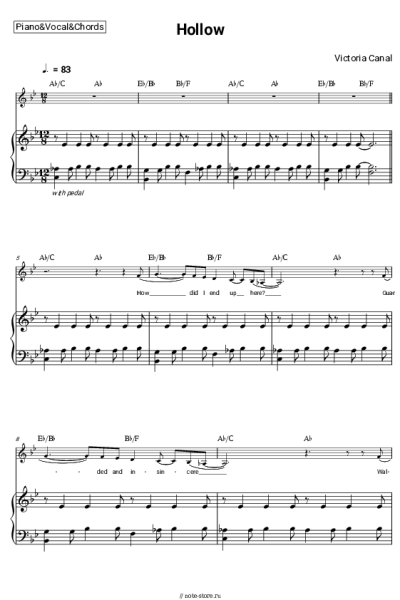 Ноты, аккорды Victoria Canal - Hollow