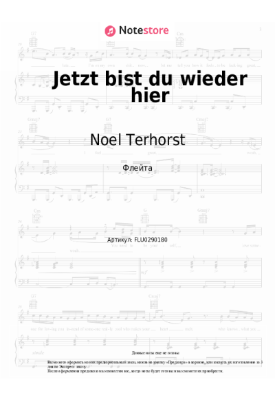 Ноты, аккорды Noel Terhorst - Jetzt bist du wieder hier