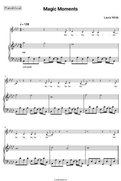 Ноты, аккорды Laura Wilde - Magic Moments