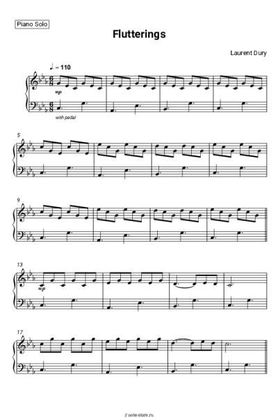 Ноты, аккорды Laurent Dury - Flutterings