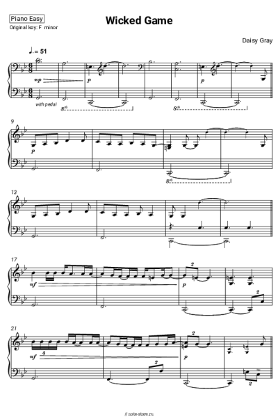 Ноты, аккорды Daisy Gray - Wicked Game