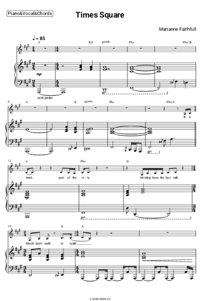 Ноты, аккорды Marianne Faithfull - Times Square