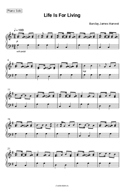Ноты, аккорды Barclay James Harvest - Life Is for Living