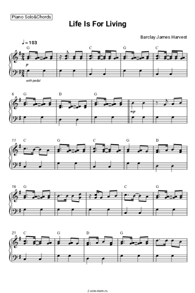 Ноты, аккорды Barclay James Harvest - Life Is for Living