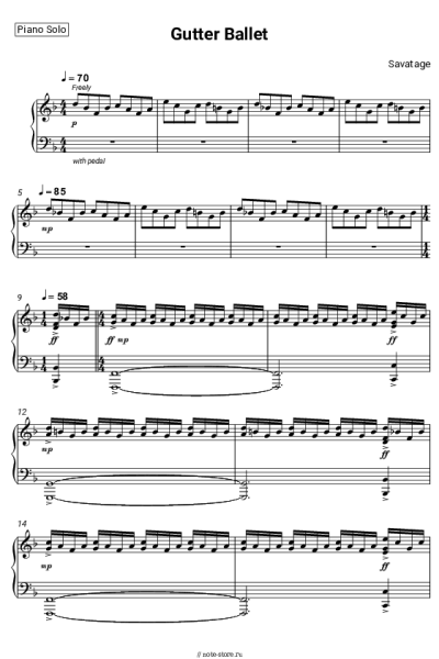 Ноты, аккорды Savatage - Gutter Ballet