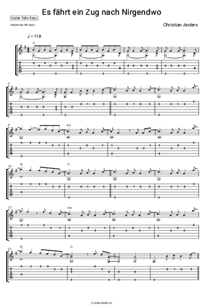 Ноты, аккорды Christian Anders - Es fährt ein Zug nach Nirgendwo