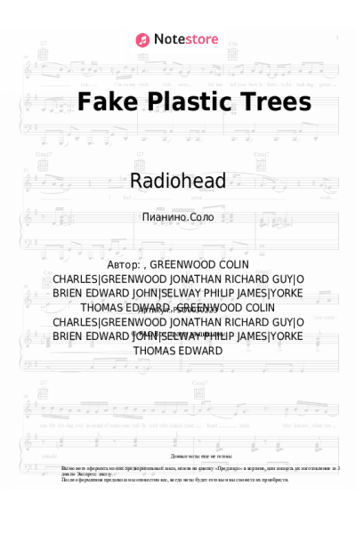 undefined Radiohead - Fake Plastic Trees