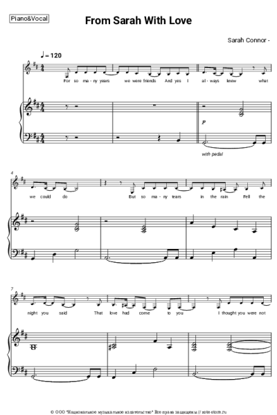 Ноты, аккорды Sarah Connor - From Sarah With Love