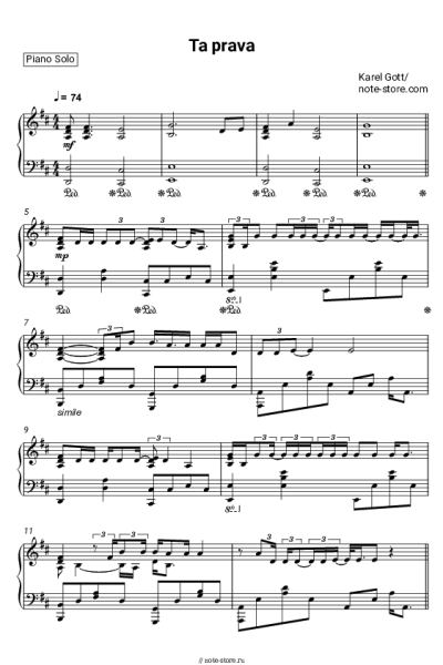 Ноты, аккорды Karel Gott - Ta prava