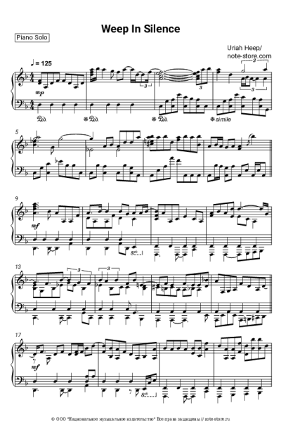 Ноты, аккорды Uriah Heep - Weep in Silence