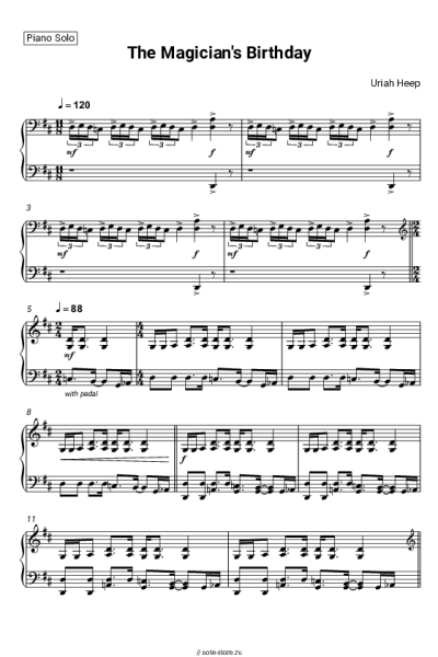 Ноты, аккорды Uriah Heep - The Magician's Birthday
