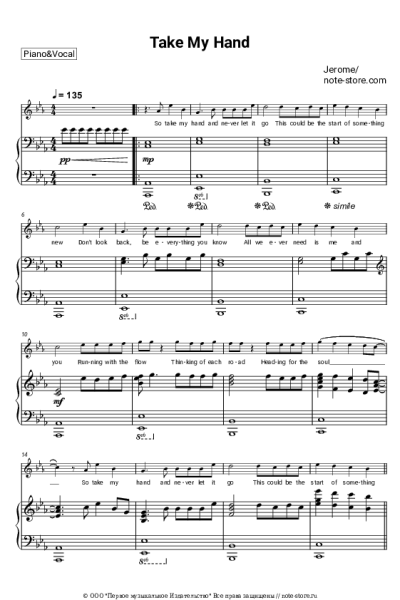 Ноты, аккорды Jerome - Take My Hand