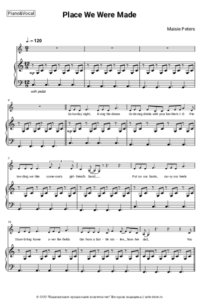 Ноты, аккорды Maisie Peters - Place We Were Made