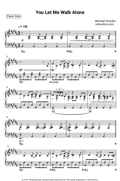 Ноты, аккорды Michael Schulte - You Let Me Walk Alone