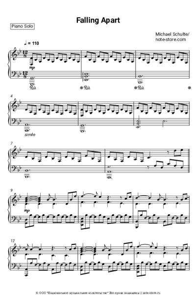 Ноты, аккорды Michael Schulte - Falling Apart