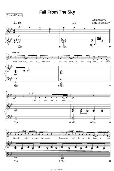 Ноты, аккорды Arilena Ara - Fall from the Sky