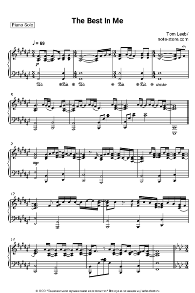 Ноты, аккорды Tom Leeb - The Best in Me