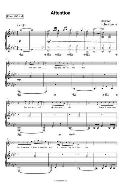 Ноты, аккорды Ulrikke - Attention