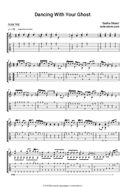 Ноты, аккорды Sasha Alex Sloan - Dancing With Your Ghost