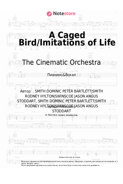 Ноты, аккорды The Cinematic Orchestra - A Caged Bird/Imitations of Life