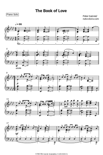 Ноты, аккорды Peter Gabriel - The Book of Love