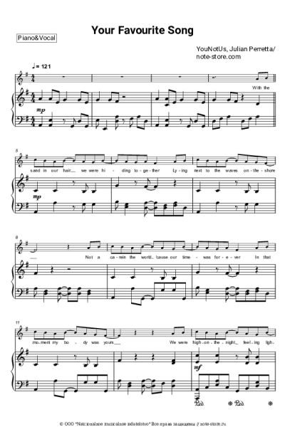 Ноты, аккорды YOUNOTUS, Julian Perretta - Your Favourite Song