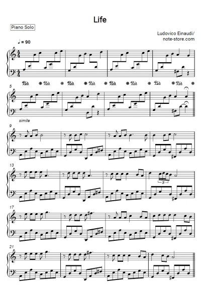 Ноты, аккорды Ludovico Einaudi - Life