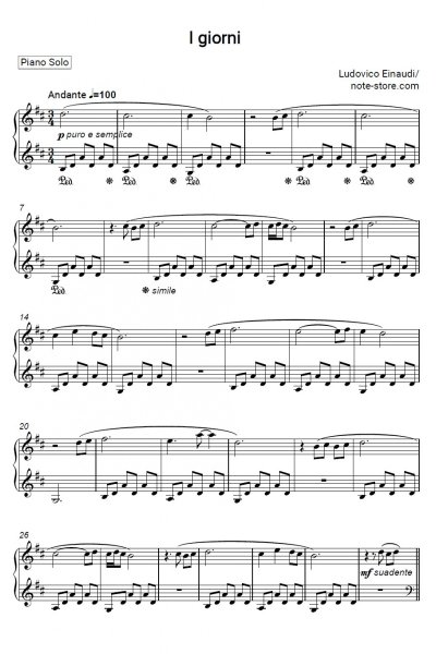 Ноты, аккорды Ludovico Einaudi - I Giorni