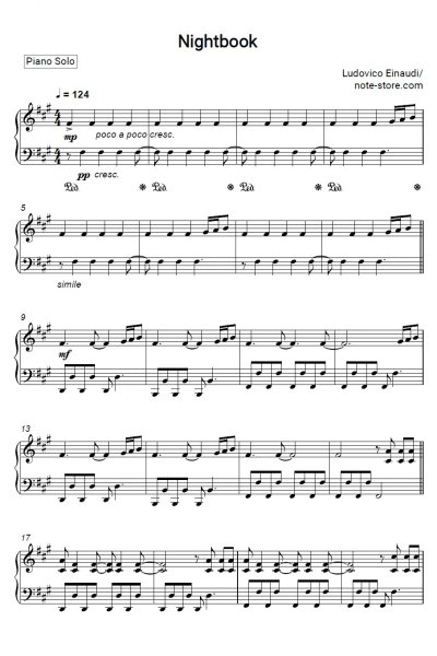 Ноты, аккорды Ludovico Einaudi - Nightbook