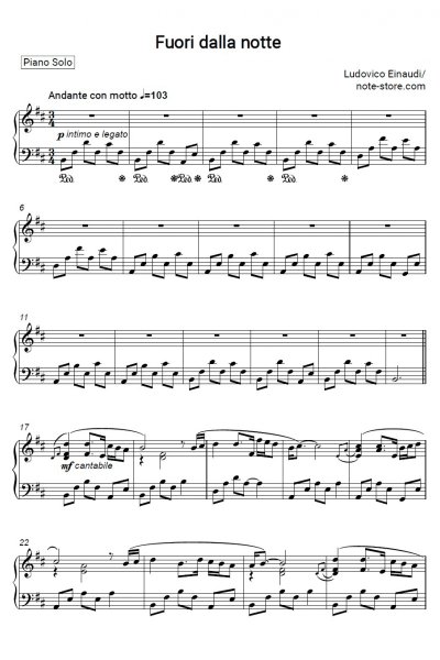 Ноты, аккорды Ludovico Einaudi - Fuori Dalla Notte