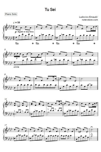 Ноты, аккорды Ludovico Einaudi - Tu Sei