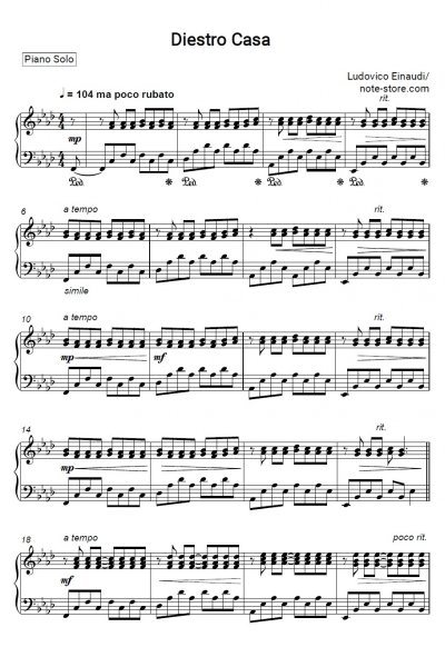 Ноты, аккорды Ludovico Einaudi - Dietro Casa