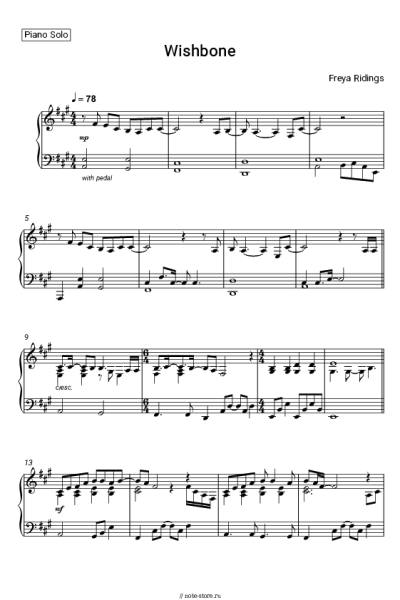 Ноты, аккорды Freya Ridings - Wishbone