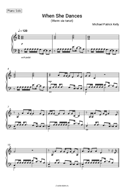 Ноты, аккорды Michael Patrick Kelly - When She Dances (Wenn sie tanzt)