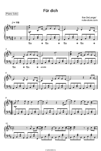 Ноты, аккорды Ilse DeLange - Für dich