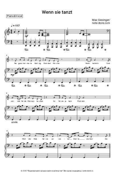 Ноты, аккорды Max Giesinger - Wenn Sie Tanzt