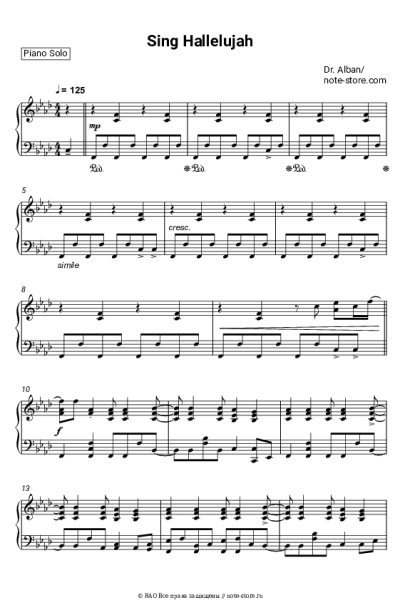 Ноты, аккорды Dr. Alban - Sing Hallelujah!