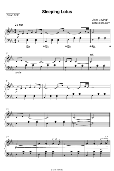 Ноты, аккорды Joep Beving - Sleeping Lotus