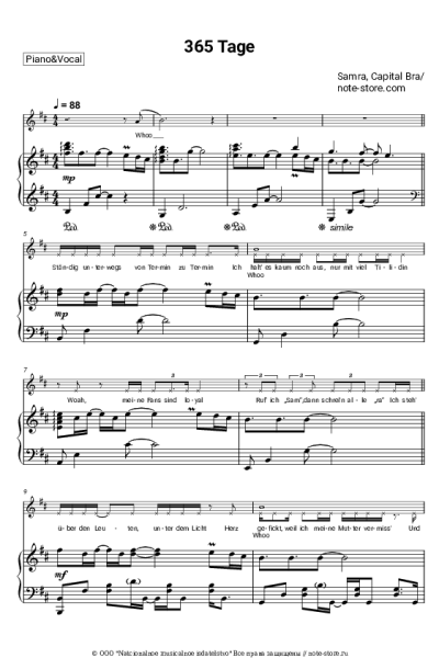 Ноты, аккорды Capital Bra, Samra - 365 Tage