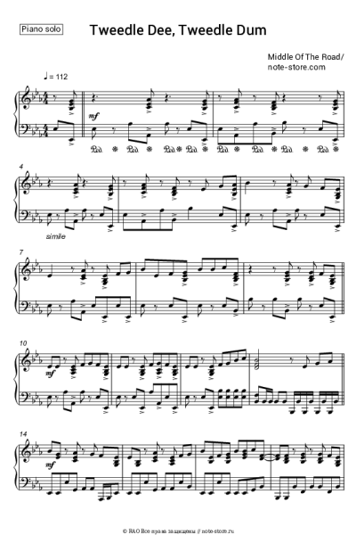 Ноты, аккорды Middle Of The Road - Tweedle Dee Tweedle Dum