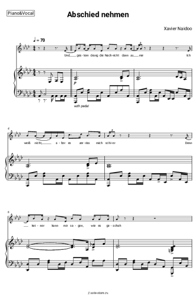 Ноты, аккорды Xavier Naidoo - Abschied nehmen