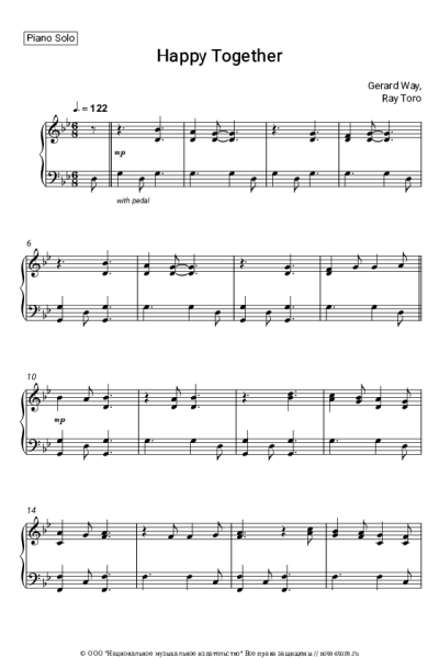 Ноты, аккорды Gerard Way, Ray Toro - Happy Together